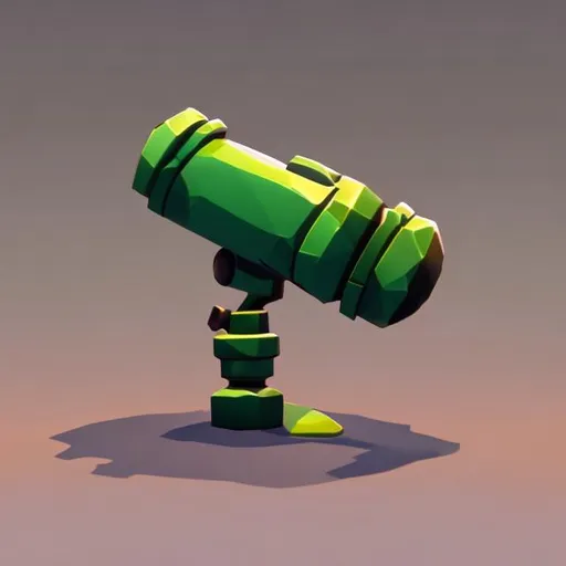 Prompt: tiny stylized cartoon green cannon
