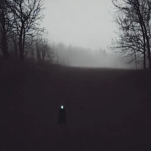 Prompt: creepy
dark
empty
landscape
figure