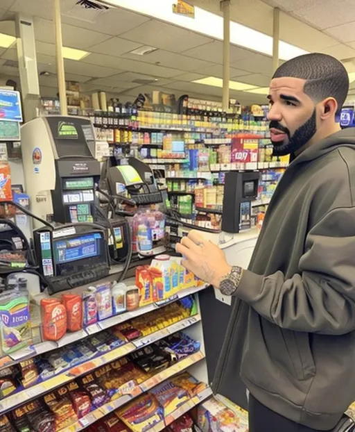 Prompt: Drake is at the valero gas station