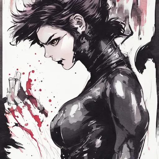 Catwoman throwing a punch forward. Hajime Yatate art... | OpenArt