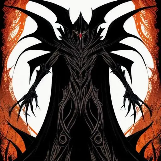 Prompt: Malachi's design is a sinister fusion of dark and grotesque elements. It has a humanoid form, but twisted and distorted, with elongated limbs and jagged, sharp features. Its body is clad in tattered, blackened robes that seem to writhe with shadows. Its eyes burn with an eerie, malevolent glow, radiating an aura of malice.

The creature's skin is pallid, almost sickly, with dark veins snaking across its body, pulsating with dark energy. It possesses sharp, claw-like appendages and a mouth filled with rows of razor-sharp teeth, ready to inflict pain and terror. Malachi's voice is a haunting whisper, laced with venomous intent, capable of instilling fear in even the bravest souls.

Malachi moves with a predatory grace, almost slithering through the darkness. It can dissolve into shadows, appearing and disappearing at will, heightening the sense of unease and uncertainty. Its presence is suffused with an aura of malevolence and corruption, exuding a palpable sense of dread and impending doom.

The creature's behavior is characterized by its cunning and deceit. It manipulates others through promises of power, wealth, or twisted desires, ensnaring them in its web of deception. Malachi delights in the suffering and destruction it causes, reveling in the chaos it spreads. It feeds off the fear and despair of its victims, growing stronger with each soul it corrupts.

Malachi's ultimate goal is to subjugate and control, bending the world to its dark desires. It seeks to sow discord and tear apart the fabric of reality, ushering in an age of darkness and despair. Its actions are driven by an insatiable hunger for power and dominion, leaving a trail of devastation and shattered lives in its wake.