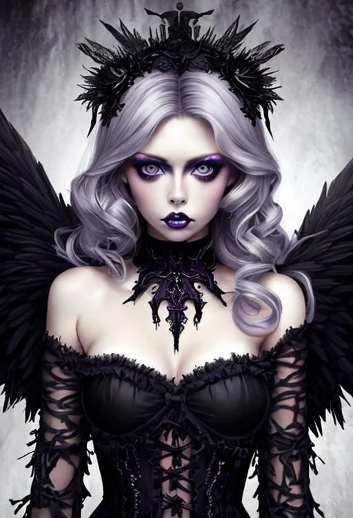 bird woman, black makeup, raven, bird queen