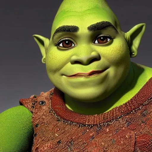 Prompt:  highly detailed photogenic hyper realistic humanoid material girl shrek