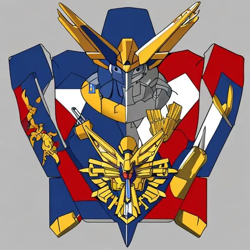 Prompt: Mobile Suit Gundam with Philippine Coat of Arms