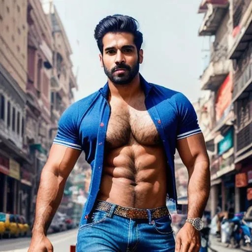 Prompt: scene of full body hyperreal  "sensual" delhi hunk with "beautiful handsome face", jeans, "shawl shirt", "bike", "very sweaty" "hairy pecs", "feet", arena, perfect composition, hyperrealistic, super detailed, 8k, high quality, trending art, trending on artstation, sharp focus, studio photo, intricate details, highly detailed, by greg rutkowski