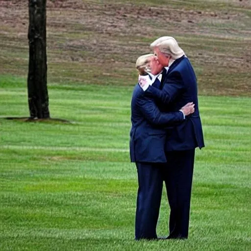 Trump and Biden kissing