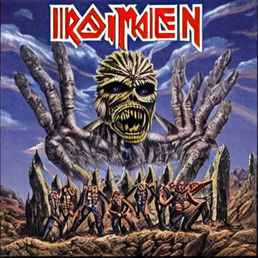 Prompt: iron maiden album cover