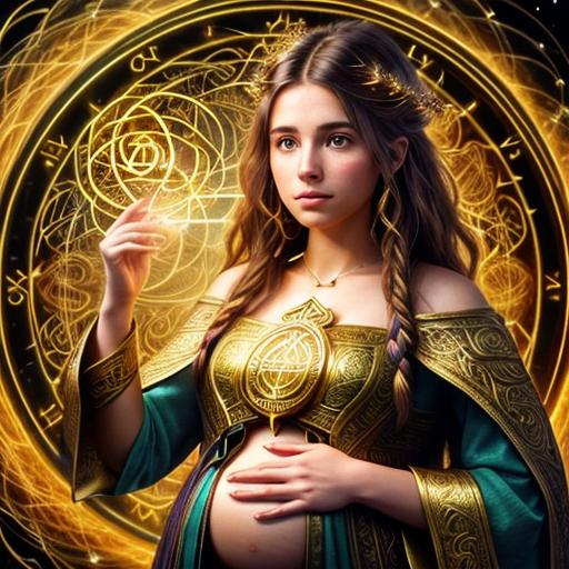 Create a mesmerizing Image of a gorgeous young adult Rune Caster stunning Intense intricately detail