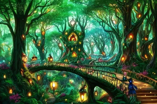 Prompt: The Magic Woodlands are a place of imagination and wonder. They are filled with magical secrets and discoveries, and are sure to leave a lasting impression on anyone who visits. It is a place where you can let your own imagination run free and explore all the wonderful possibilities that exist there. The Magic Woodlands are truly a place where the possibilities are endless and where dreams can come true. They are a place of endless joy and adventure that is certain to enchant you with its beauty and mystery. It is a place of magic and wonder that is sure to entice you to return again and again. vivid color, cinematic lighting, perfect composition, 8 k, octane render. High resolution scan, Trending on artstation