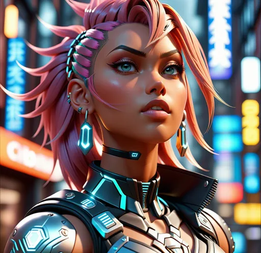 Prompt: 4k UHD anime illustration of a powerful Goddess, unreal engine 5, hip hop punk style, perfect autonomy body shape, muscular yet slim, detailed muscular structure, intense and authoritative gaze, futuristic Nordic setting, cool and edgy atmosphere, detailed armor with cybernetic enhancements, glowing holographic elements, highres, ultra-detailed, anime, hip hop punk, futuristic, detailed muscles, urban setting,Victorian Nordic, powerful stance, professional, dynamic lighting