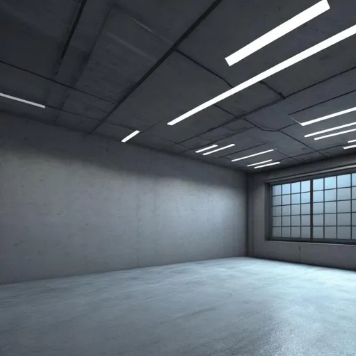 Prompt: background image of the corner of an industrial room, in a simple sleek futuristic style