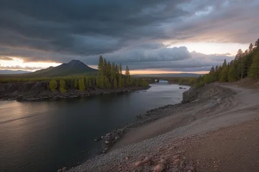 Prompt: hyper realistic photography, hyper realistic image, professional long shot scenic (landscape) photography, perfect point of view, highly detailed, wide angle lens, hyper realistic, with dramatic sky, polarizing filter, natural lighting, vivid colors, everything in sharp focus, HDR , UHD, 64K, a River at night, perfect point of view, highly detailed, wide angle lens, hyper realistic, with a dramatic sky, polarizing filter, natural lighting, vivid colors, everything in focus, falling into a beautiful, in middle of the thickness of a magical forest