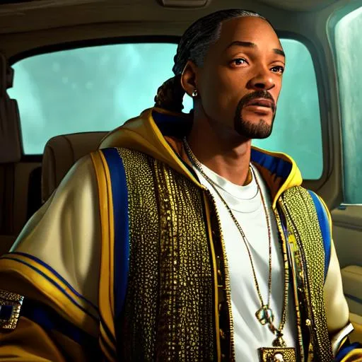 Prompt: Will Smith as Snoop Dog, beautiful photograph of most beautiful fictional, extremely, detailed environment, intricate, detailed skin, natural colors , professionally color graded, photorealism, 8k, moody lighting.