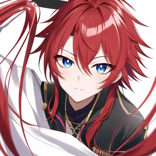 Prompt: Hiroki 1male (Red side-swept long in the front short in the back, blue eyes), 8K, Insane detail, best quality, UHD, Highly detailed, insane detail, high quality. 5 years old, kid, boy, male