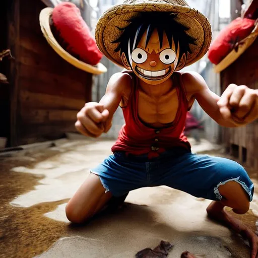 Prompt: One Piece Monkey D. Luffy real life