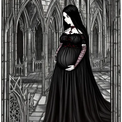 Prompt: gothic pregnant 