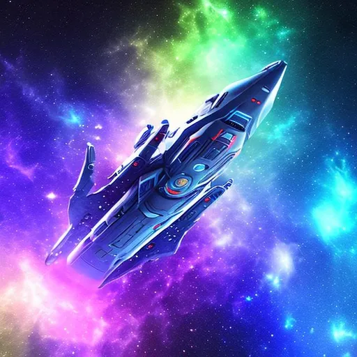 Prompt: Galaxy background super realistic(((( with broken spaceship pieces floating around the endless void of nothingness 1.5 blue