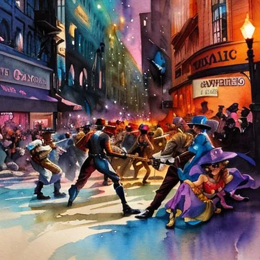 Comic book illustration, full shot, watercolors 192... OpenArt