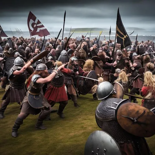 Prompt: Viking battle 