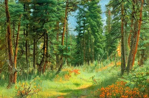 Prompt: beautiful artwork by ivan shishkin, no animals, colorado