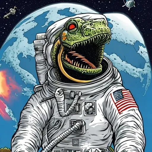 Prompt: astronaut crocodile
