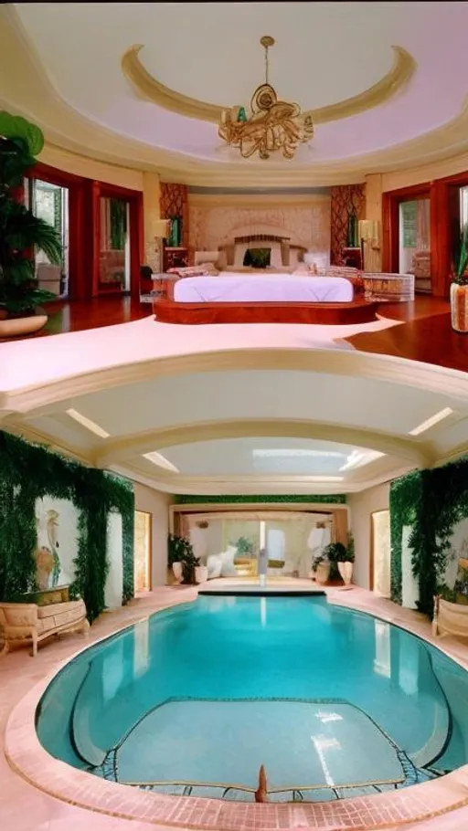 Luxury pool and bedroom in the 90s