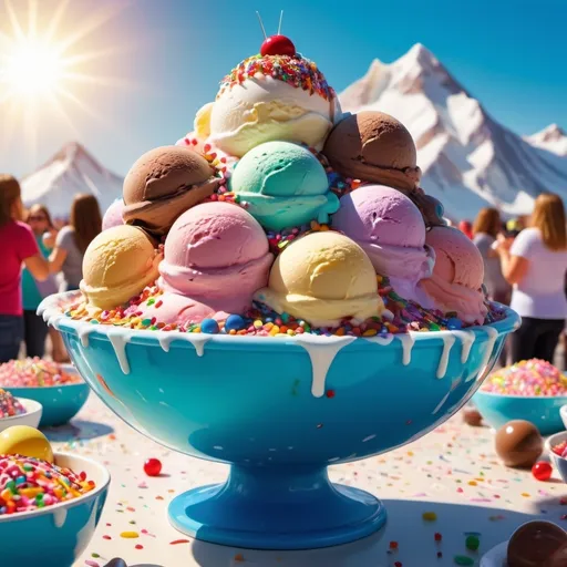 Prompt: The World's Largest Ice Cream Sundae