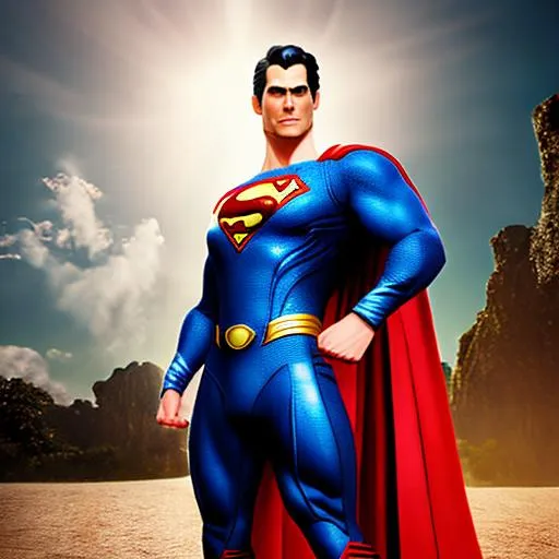 Prompt: Photorealistic Superman, Full Body Action Pose, Hyperdetailed, Intricate Detail, Highly detailed face, Detailed Hands, Bright Sun Light, Rear Lit, Deep Colors, Realism, inspired by 1990's Superman, Kriptonian, Mid-30's Superman, Clean Shaven, Body Builder