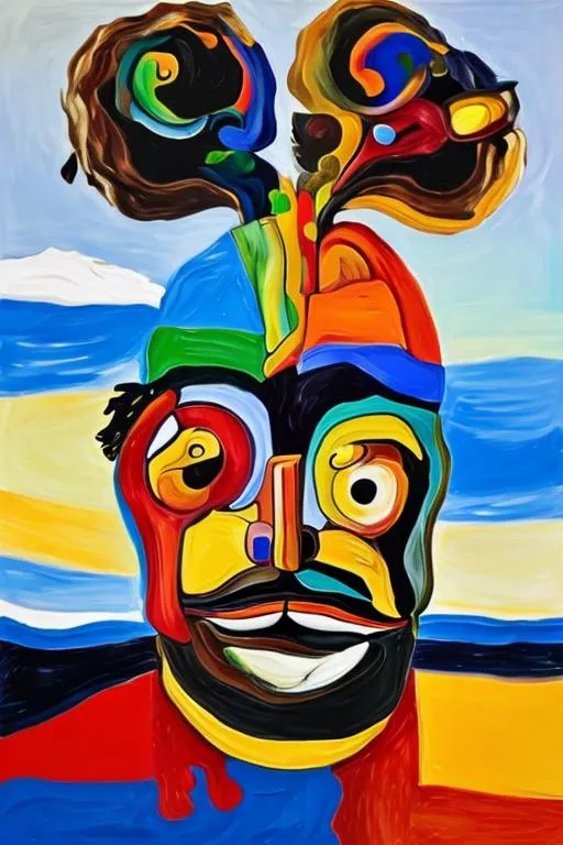 Prompt: create a painting in the style of karel appel using inspiration from Salvadore Dali