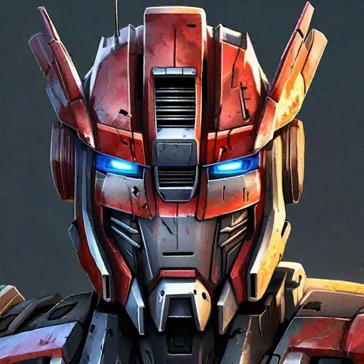 Prompt: realistic autobot heroic headshot