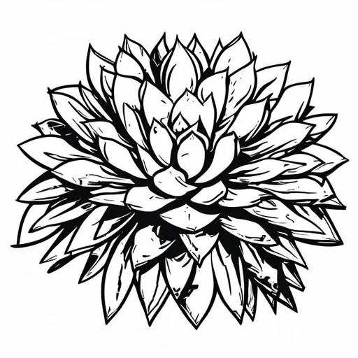 Prompt: an icon of a succulent in line drawing on a white background