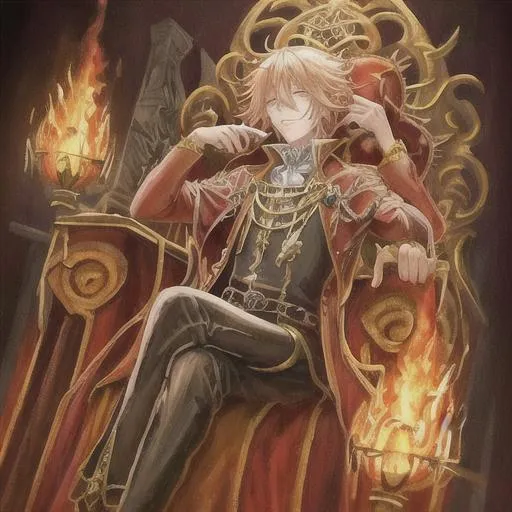 Anime) Professional Anime-Styled Drawing of a Malevolent Goddess Sitting on  her Throne in a Kingdom of The Underworld