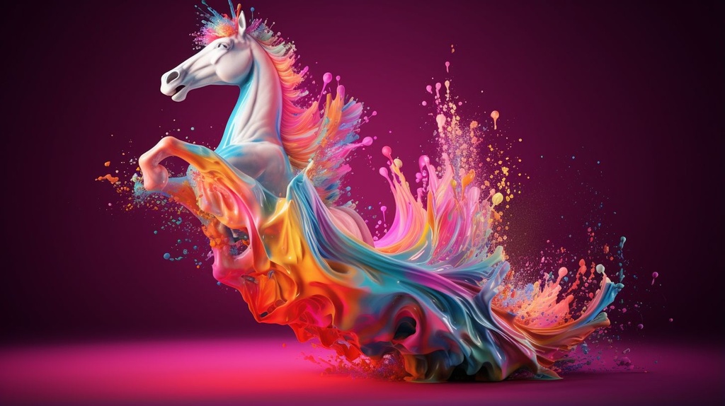 Prompt: unicorn emerge from lava lamp effect swirl