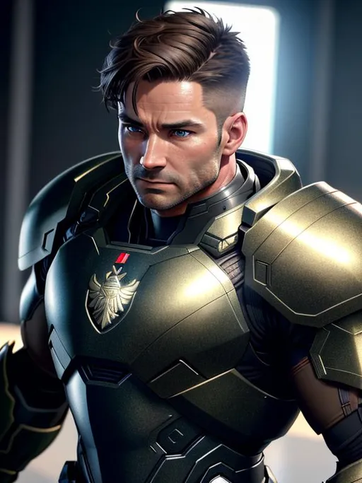 Prompt: perfect composition, {40 year old}, lean {average british soldier man}, wearing {bulky halo mjolnir powered armor}, {short brown hair}, extra masculine, peak fitness, asymmetric scars, determined expression, 8k eyes, detailed face, wlop, stanley artgerm lau, artstation, hd, octane render, hyperrealism intricate details, 8k, cinematic volumetric light, proportional, art trending on artstation, sharp focus, studio photo, intricate details, highly detailed, intricate artwork masterpiece, ominous, intricate, epic, trending on artstation, highly detailed, vibrant, production cinematic character render, ultra high quality model, 