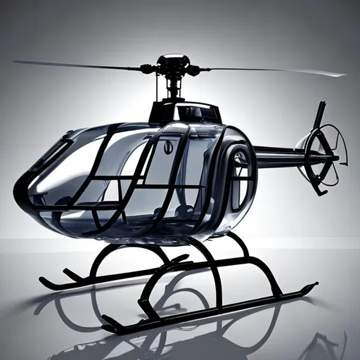 Prompt: helicopter made by glass