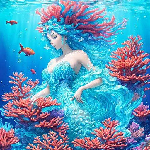 A Beautiful Giant Water Goddess made of Water and co... OpenArt