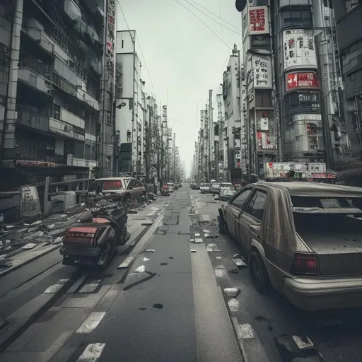 Prompt: Post apocalyptic tokyo