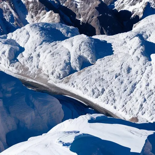 Prompt: Snowy Hilly Zone, Deep Shoulder Ice Cap, High Contrast, Shadows, Edge of the Earth