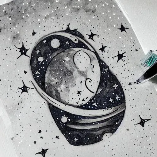 Evenings | Galaxy tattoo, Minimal tattoo design, Planet tattoos