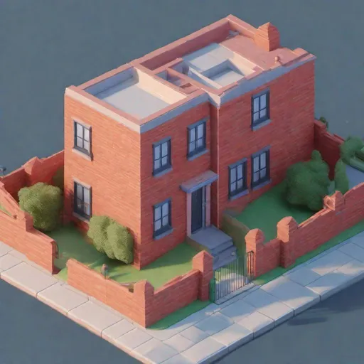 Prompt: Tiny cute isometric red brick house, soft smooth lighting, soft colors, soft colors, 100mm lens, 3d blender render, trending on polycount, modular constructivism, blue blackground, physically based rendering, centered