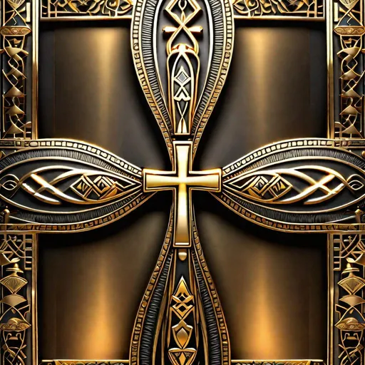 Prompt: Create an awe-inspiring, hyperrealistic image of an intricately detailed Ankh Cross, bathed in the soft glow of early morning sunlight. The Ankh's polished surface reflects every minute detail with stunning precision, capturing the fine etchings and engravings that tell stories of ancient wisdom and spirituality. The shadows cast by the delicate curves and edges create a sense of depth and realism. The textures of the Ankh's material—whether it be gold, silver, or another metal—exude a tactile quality that seems almost touchable. The light plays upon the surface, illuminating the Ankh's contours and illuminating the minute imperfections that add character to this sacred symbol. The background features a backdrop of rich, historical symbolism, enhancing the overall narrative. This image should embody not just artistry, but a profound sense of reverence and connection to the past. Ensure the best resolution and the highest quality of the image.