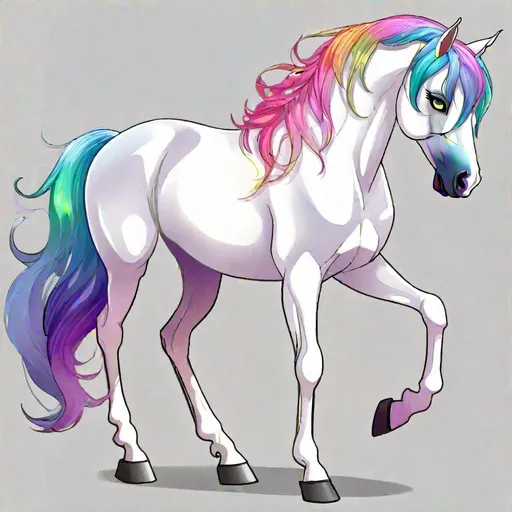 Prompt: Haley  as a demon horse hybrid (bright multi-color hair) (multi-color eyes) (horse ears) wearing a wedding dress, full body, 