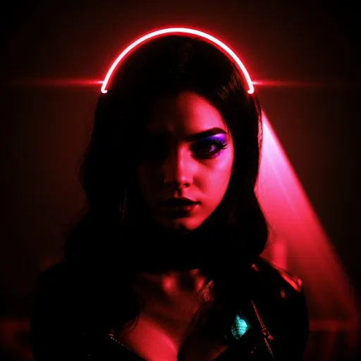 Prompt: beautiful female demon, hell, demonic, vaporwave, retro, neon, aesthetic, liminal, high quality, high definition, beautiful, dramatic lighting