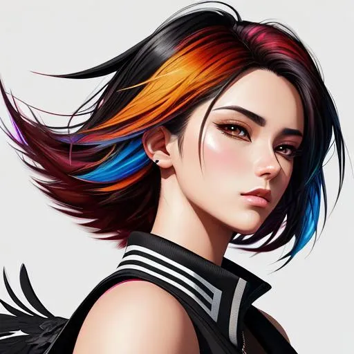 Prompt: illustration art, front, modern fashion, epic Instagram, artstation, hyperdetailed, unreal engine, modern anime anime style, complementary colors, 8k, deviantart masterpiece, oil painting, heavy strokes, Flat vector logo of rooster head, minimal graphic, by Sagi Haviv –no realistic photo detail shading