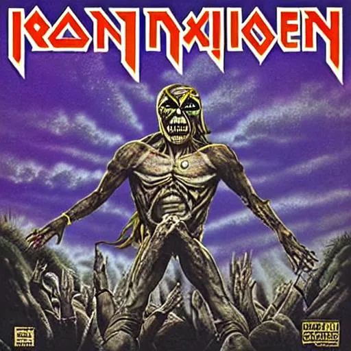 Prompt: iron maiden electric album cover