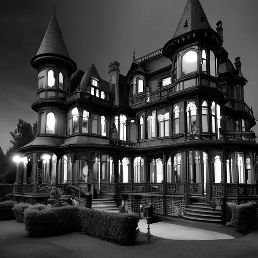 Prompt: victorian noir mansion cluedo
