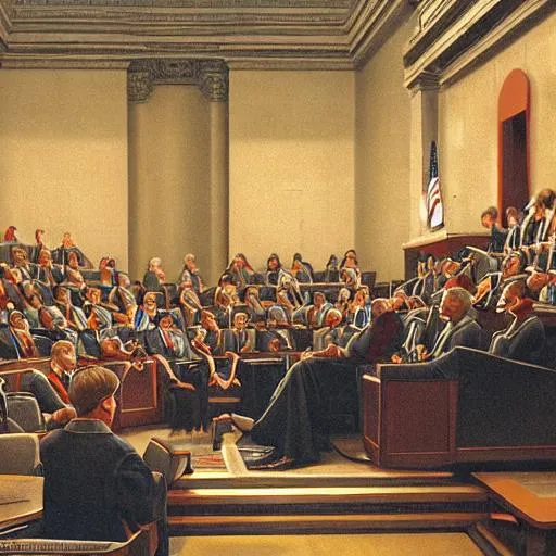 Prompt: portrait of senator giving speech  in sci-fi roman senate alternate history