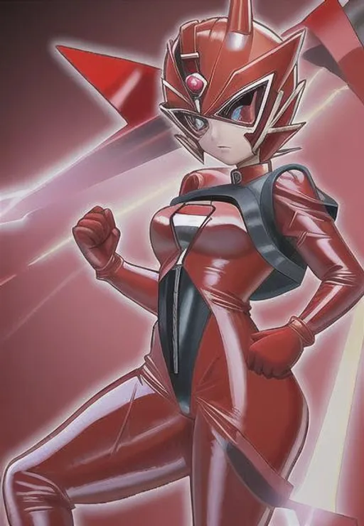 Anime Demon Girl in Power Ranger Suit · Creative Fabrica