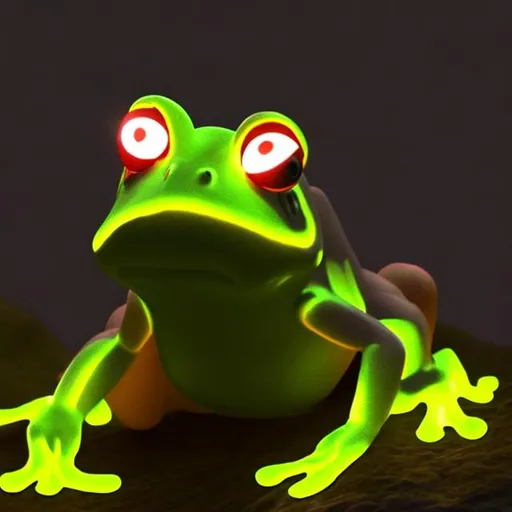 Prompt: frog man glowing