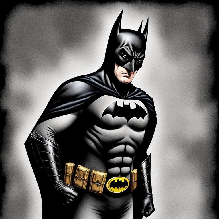 paint Black and white very old batman | OpenArt